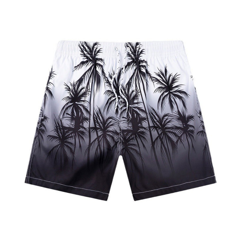 New Men's Beach Print Loose Shorts