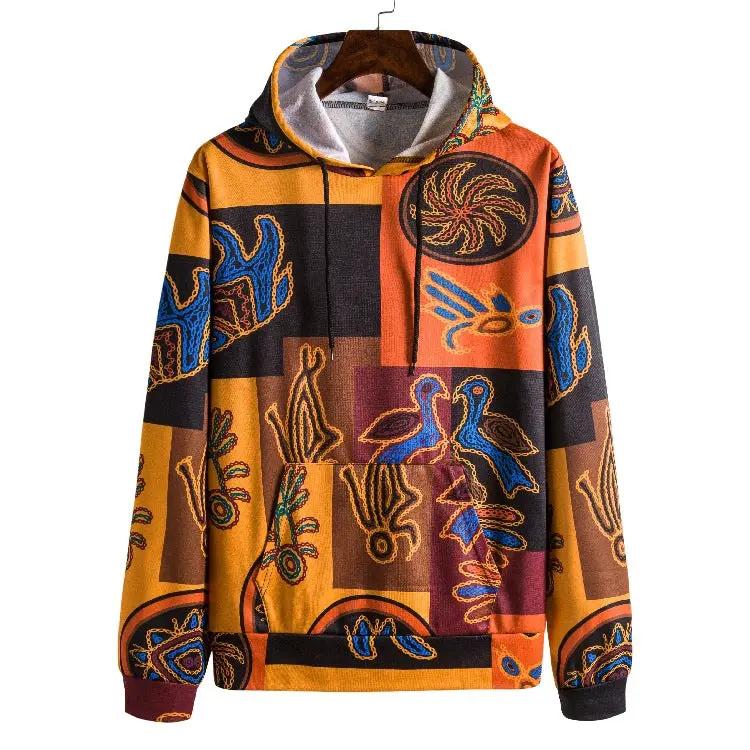 Digital Printed Retro Ethnic Style Men's Sweater by AuroreWear