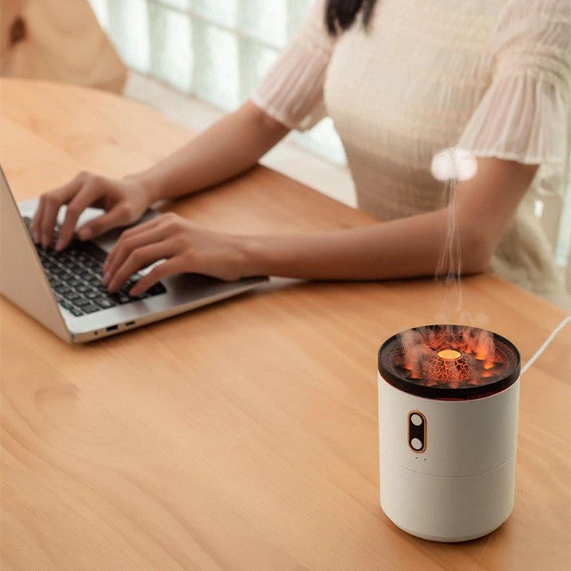Volcanic Flame Aroma Essential Oil Diffuser USB Portable Jellyfish Air Humidifier Night Light Lamp Fragrance Humidifier by AuroreWear