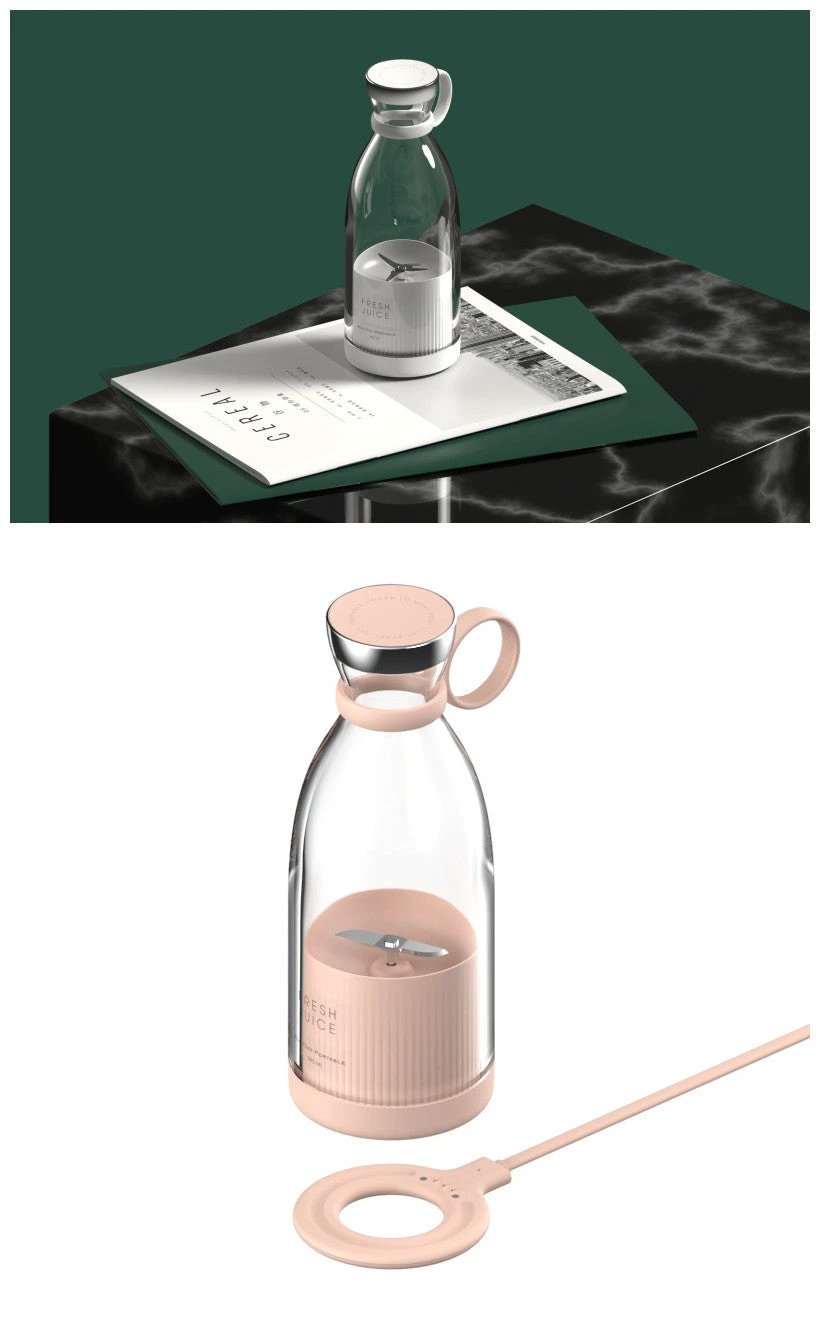 350 Milliliter USB Rechargeable Portable Blender For Smoothies And Milkshakes With Stainless Steel 3D Blades by AuroreWear