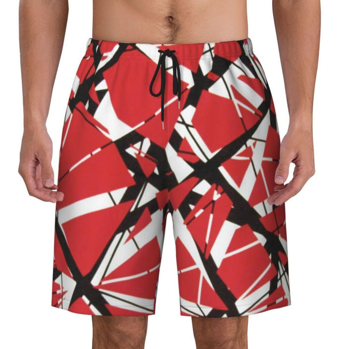 New Men's Beach Print Loose Shorts