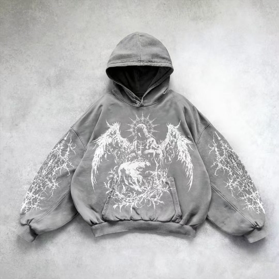 Fashionable Autumn Printed Pullover Hoodie