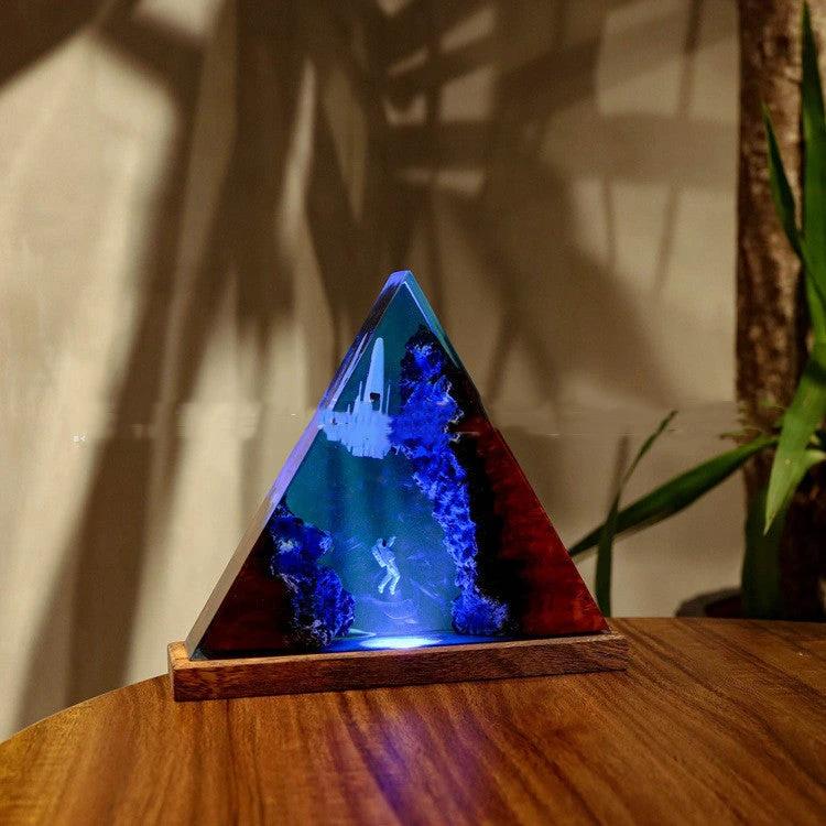 3D Stereo Net Red Ocean Spaceman Night Lamp Plug In Small Decorative Night Light Gift by AuroreWear