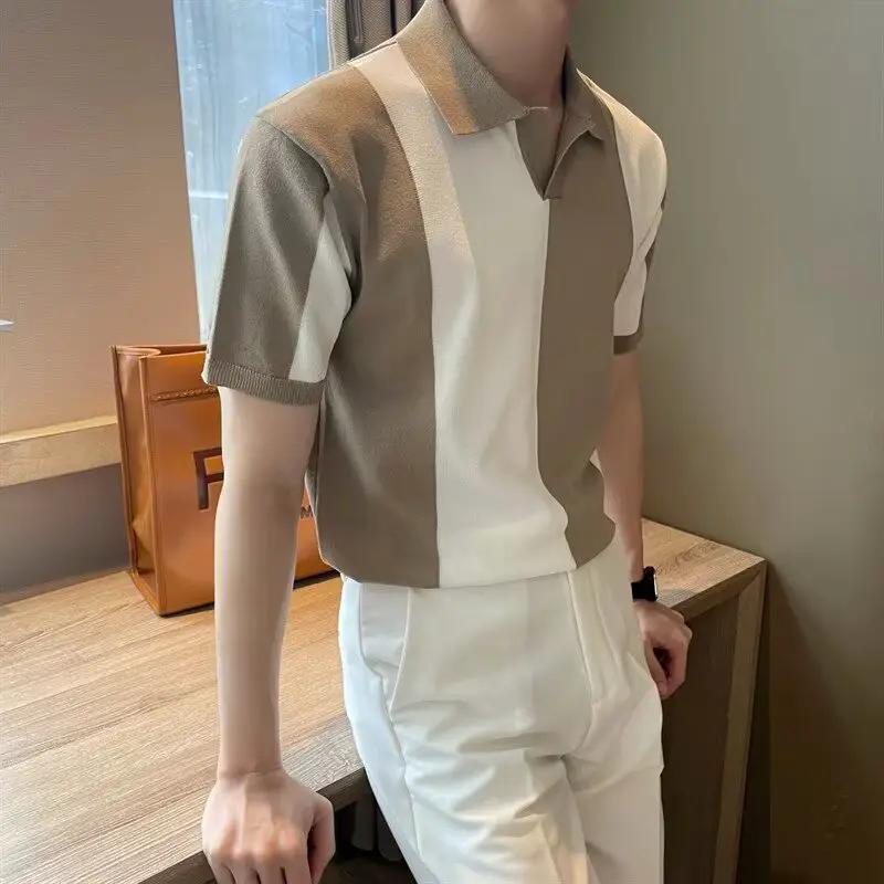 Men's Fashion Striped Contrast-Color Top by AuroreWear