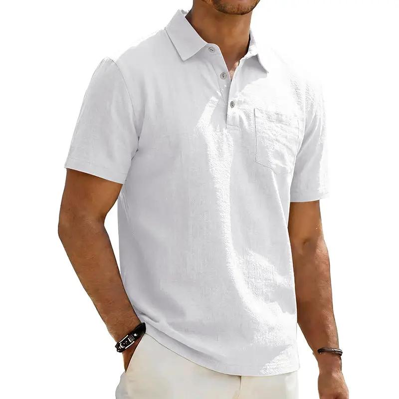 Men's Beach Linen Polo Shirt, Loose-Fit, Casual, Minimalist by AuroreWear