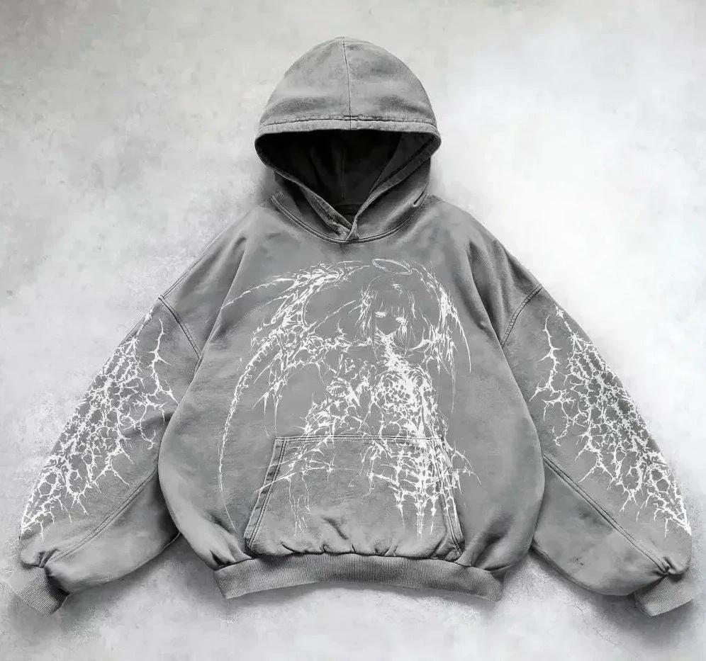 Printed Casual Hoodie American Sweater by AuroreWear