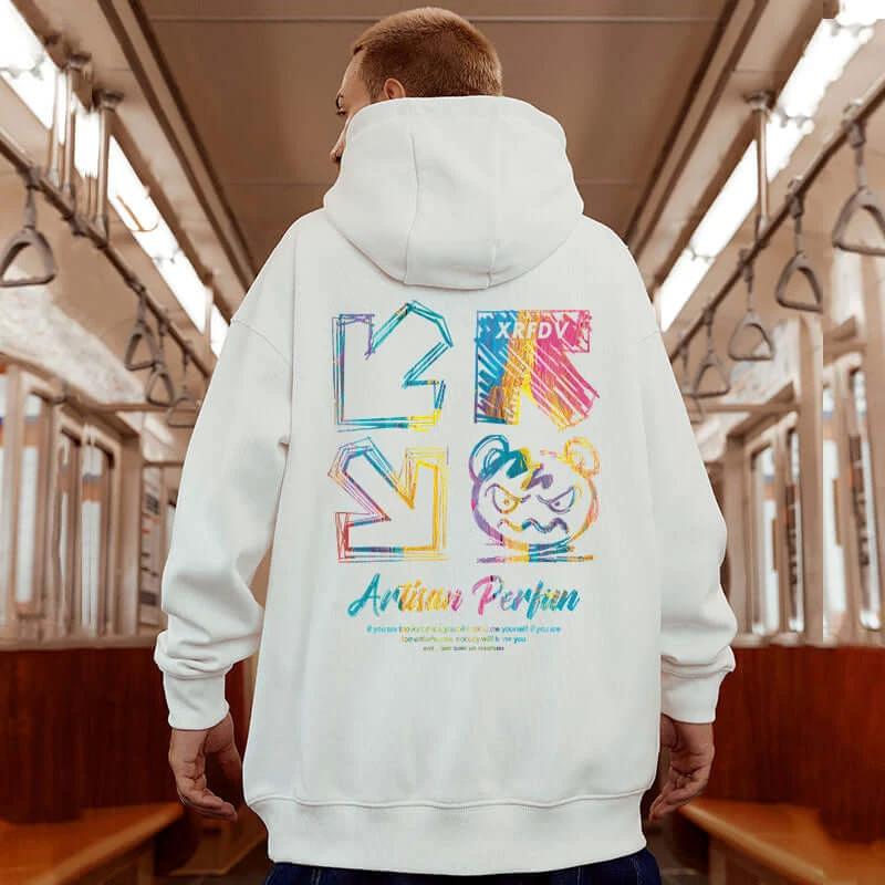 Boys Winter Coat Fleece Lined Pullover With Dimensional Patch Pockets Available In Black Or White From M To 8XL by AuroreWear