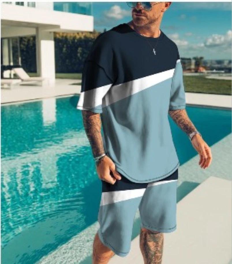 Men's Trendy Casual Beach Style Texture 3D Digital Suit by AuroreWear