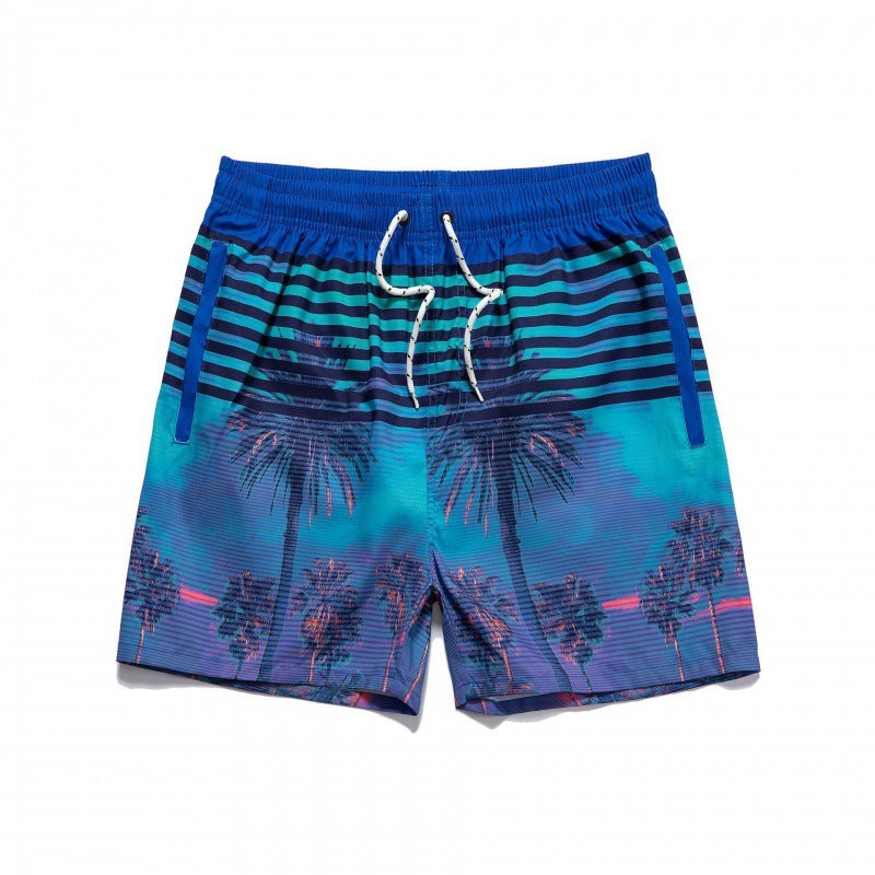 New Men's Beach Print Loose Shorts