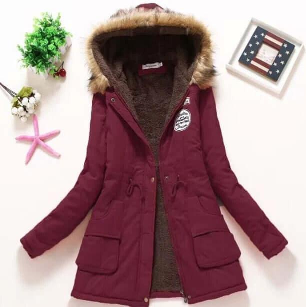 Hooded Winter Jacket Women Fashion Warm Coats Ladies Tops by AuroreWear