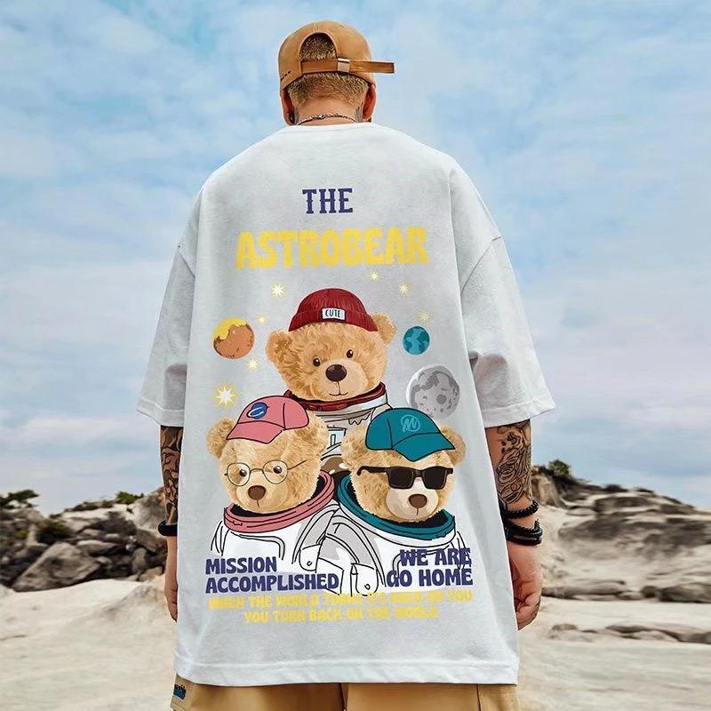 Ins Hong Kong Style Large Print Half Sleeve Men by AuroreWear