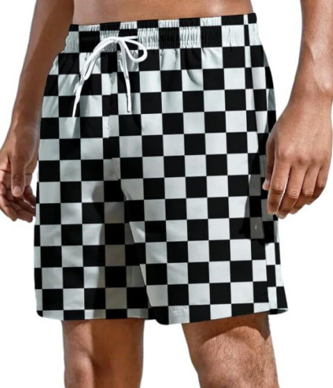 New Men's Beach Print Loose Shorts