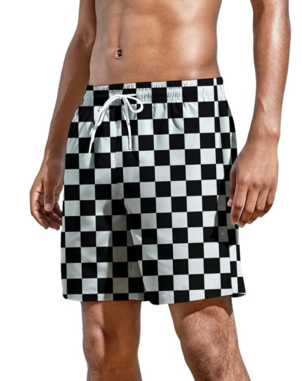 New Men's Beach Print Loose Shorts