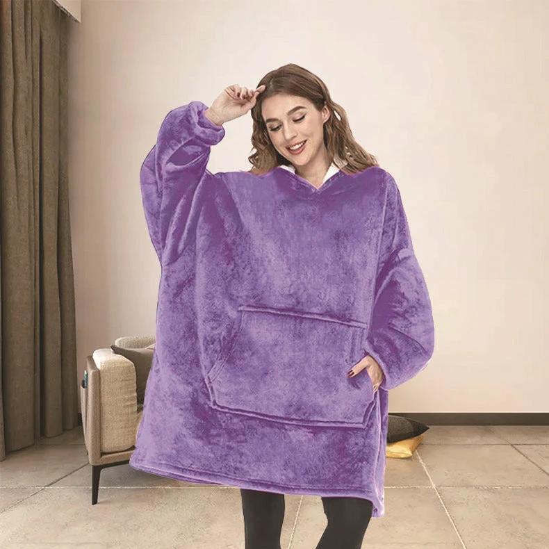 750g Home Fleece Hooded Nightgown Sweater For Cozy Indoor Wear Medium Thickness Cotton Acrylic Blend by AuroreWear