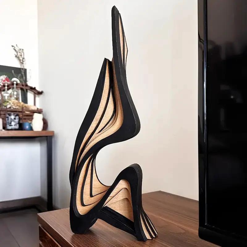 Wooden Three-dimensional Curved Art Home Decor Ornaments by AuroreWear