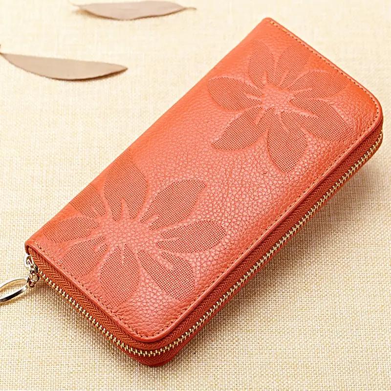 AuroreWear Floral Embossed Leather Wallet by AuroreWear