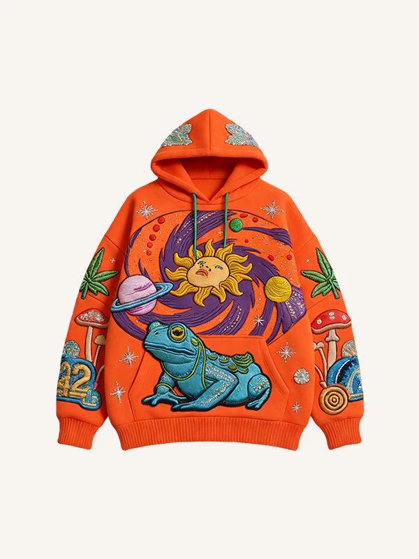 Mens Casual Hooded Sweatshirt With A Printed Long-sleeve Design by AuroreWear