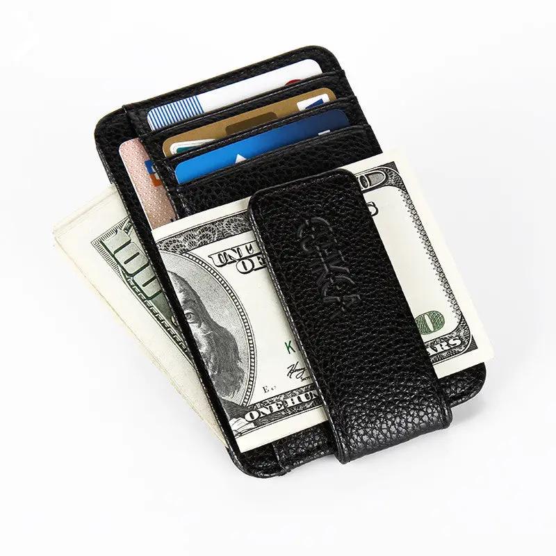 Men's Fashion Portable Magnetic Closure Card Holder Wallet by AuroreWear