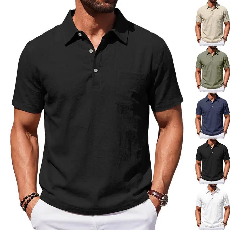 Men's Beach Linen Polo Shirt, Loose-Fit, Casual, Minimalist by AuroreWear