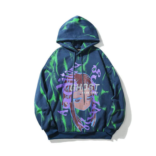 Cartoon Print Plus Velvet Sweater Street Trend Hoodie by AuroreWear