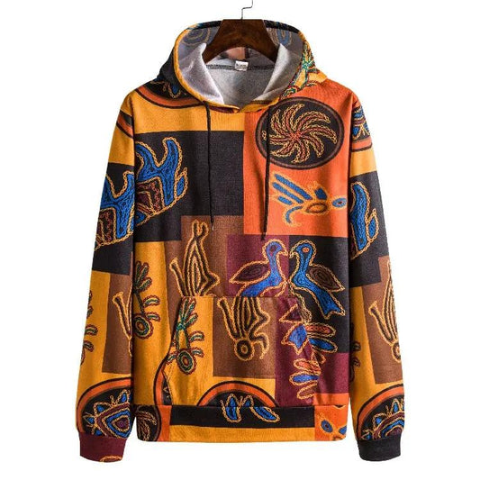 Digital Printed Retro Ethnic Style Men's Sweater by AuroreWear