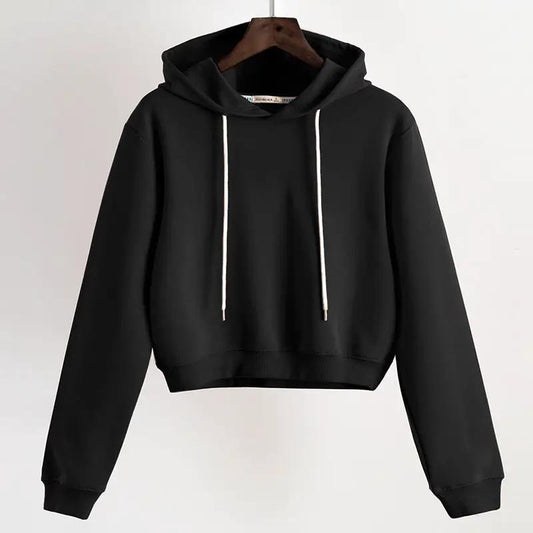 High Waist Short White Hoodie Women's Hood by AuroreWear