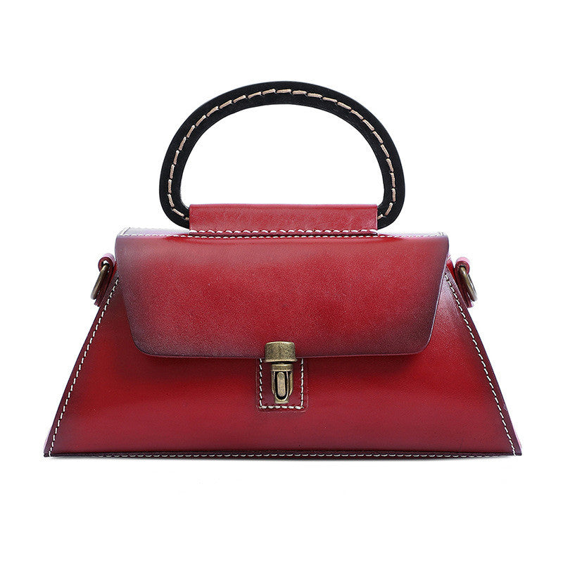 Elegant cream leather handbag for women by AuroreWear