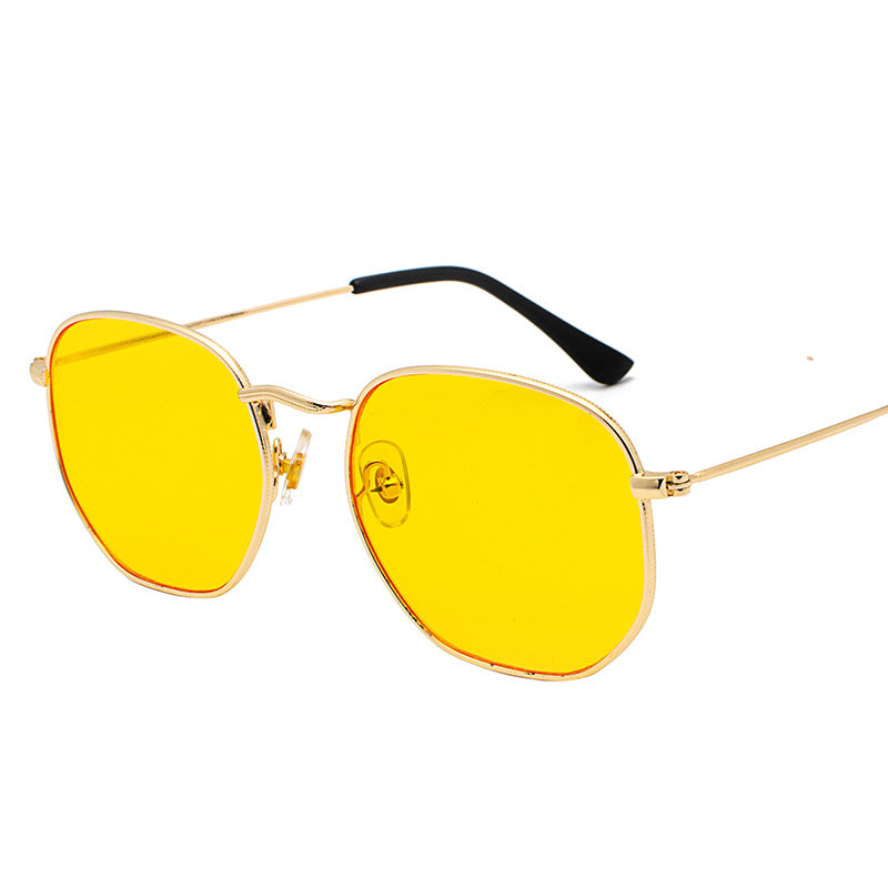 Harajuku Personality Irregular Sunglasses Fashion Metal Glasses Men'S Literary Style Sunglasses by AuroreWear
