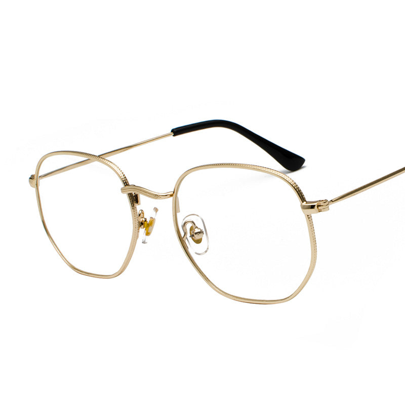 Harajuku Personality Irregular Sunglasses Fashion Metal Glasses Men'S Literary Style Sunglasses by AuroreWear
