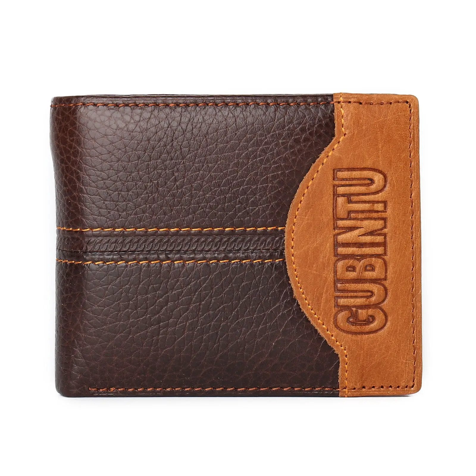 Genuine Leather Men Patchwork Wallets Male Purse Cowhide by AuroreWear