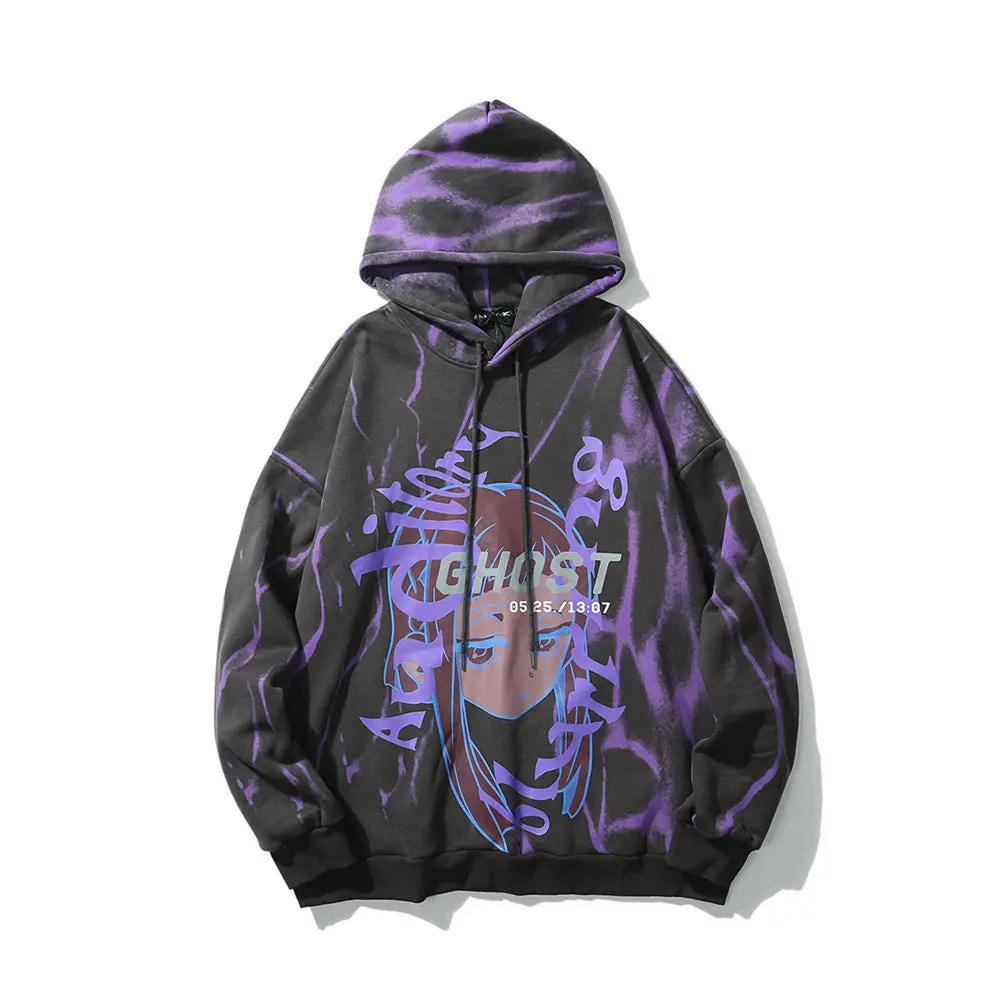 Cartoon Print Plus Velvet Sweater Street Trend Hoodie by AuroreWear