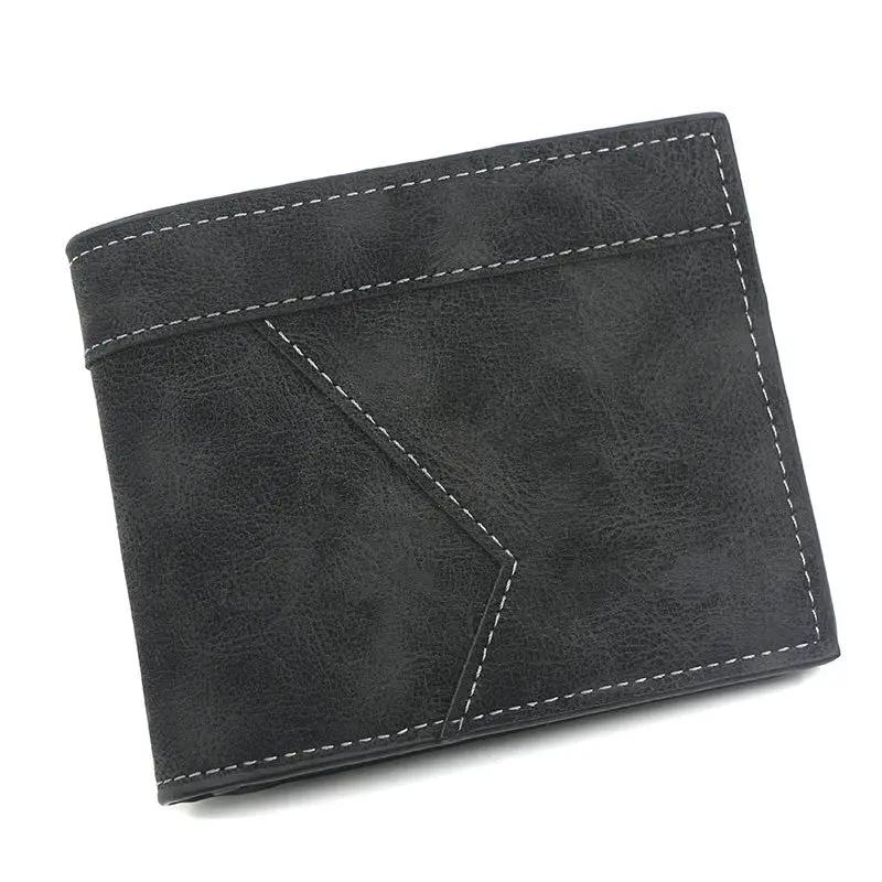 Men's Short Matte Leather Large Capacity Wallet by AuroreWear