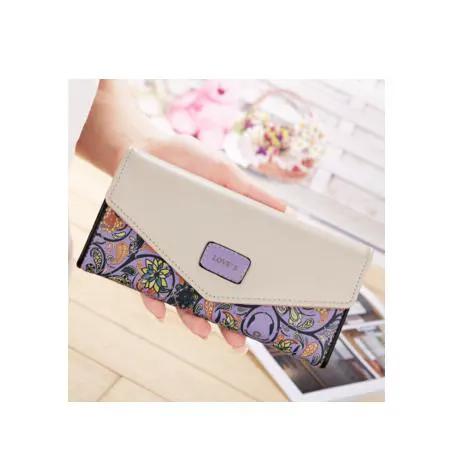 AuroreWear Floral Embroidered Leather Wallet by AuroreWear