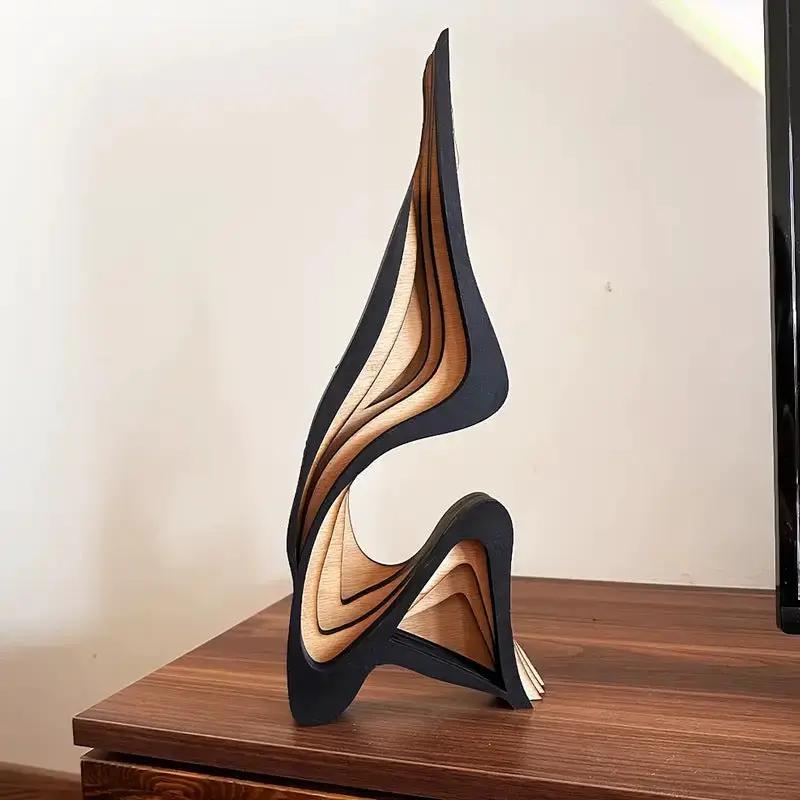 Wooden Three-dimensional Curved Art Home Decor Ornaments by AuroreWear
