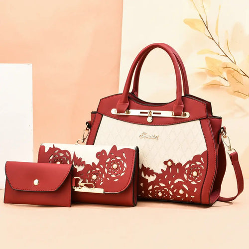 Three-piece Fashion Women's Leather Handbag by AuroreWear