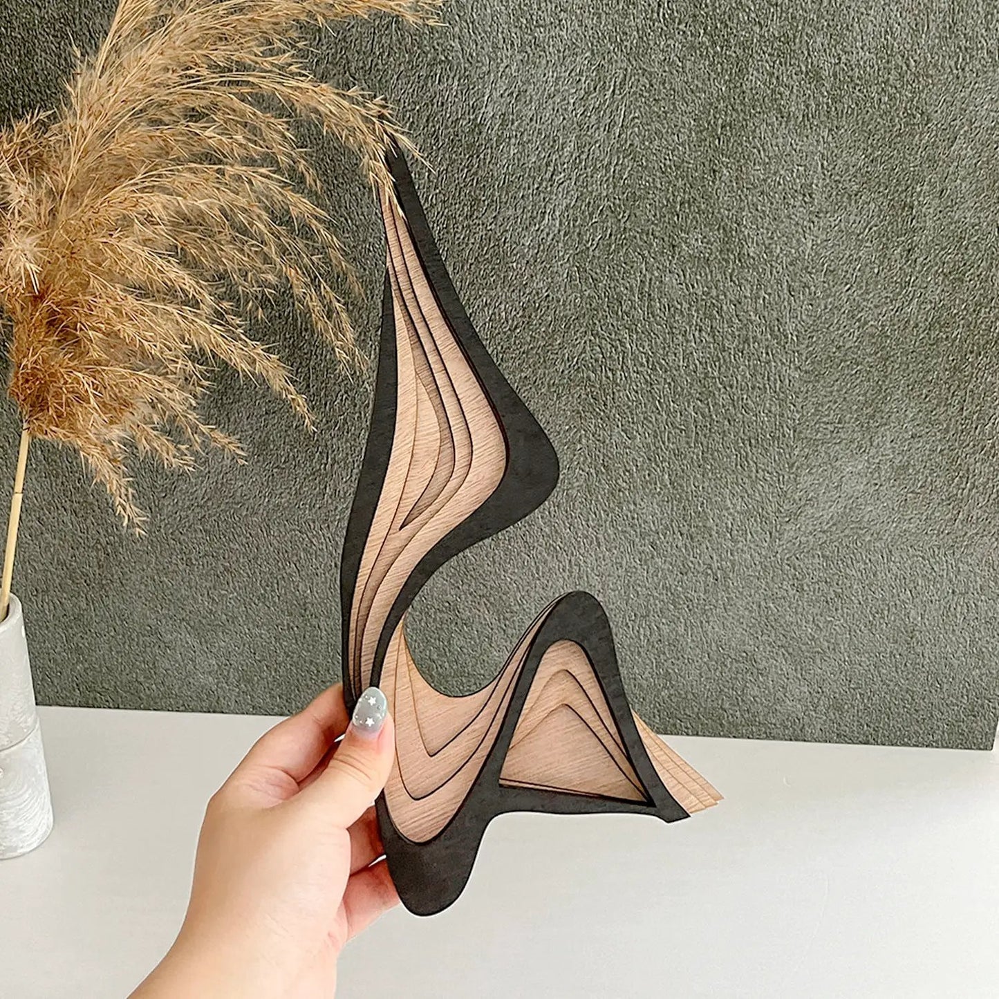 Wooden Three-dimensional Curved Art Home Decor Ornaments by AuroreWear