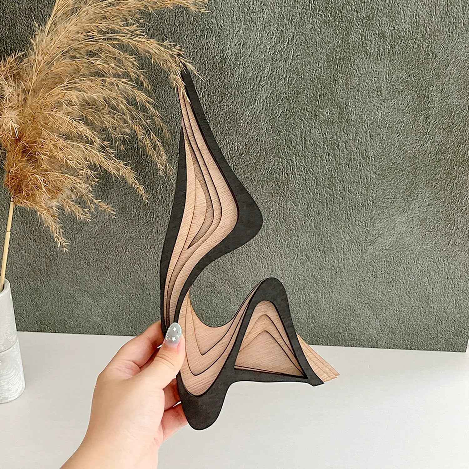Wooden Three-dimensional Curved Art Home Decor Ornaments by AuroreWear
