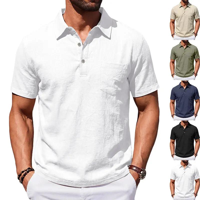Men's Beach Linen Polo Shirt, Loose-Fit, Casual, Minimalist by AuroreWear