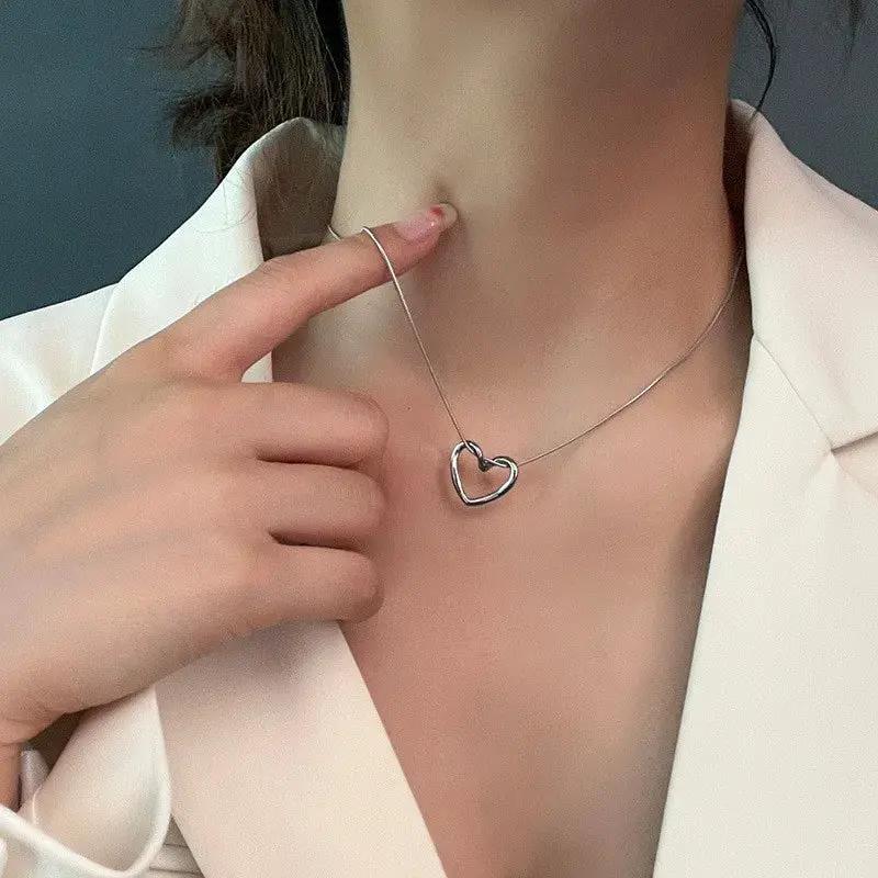AuroreWear Twist Hollow Heart Pendant Necklace by AuroreWear