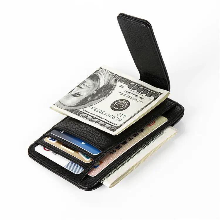 Men's Fashion Portable Magnetic Closure Card Holder Wallet by AuroreWear