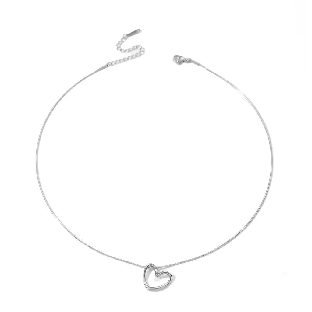 AuroreWear Twist Hollow Heart Pendant Necklace by AuroreWear