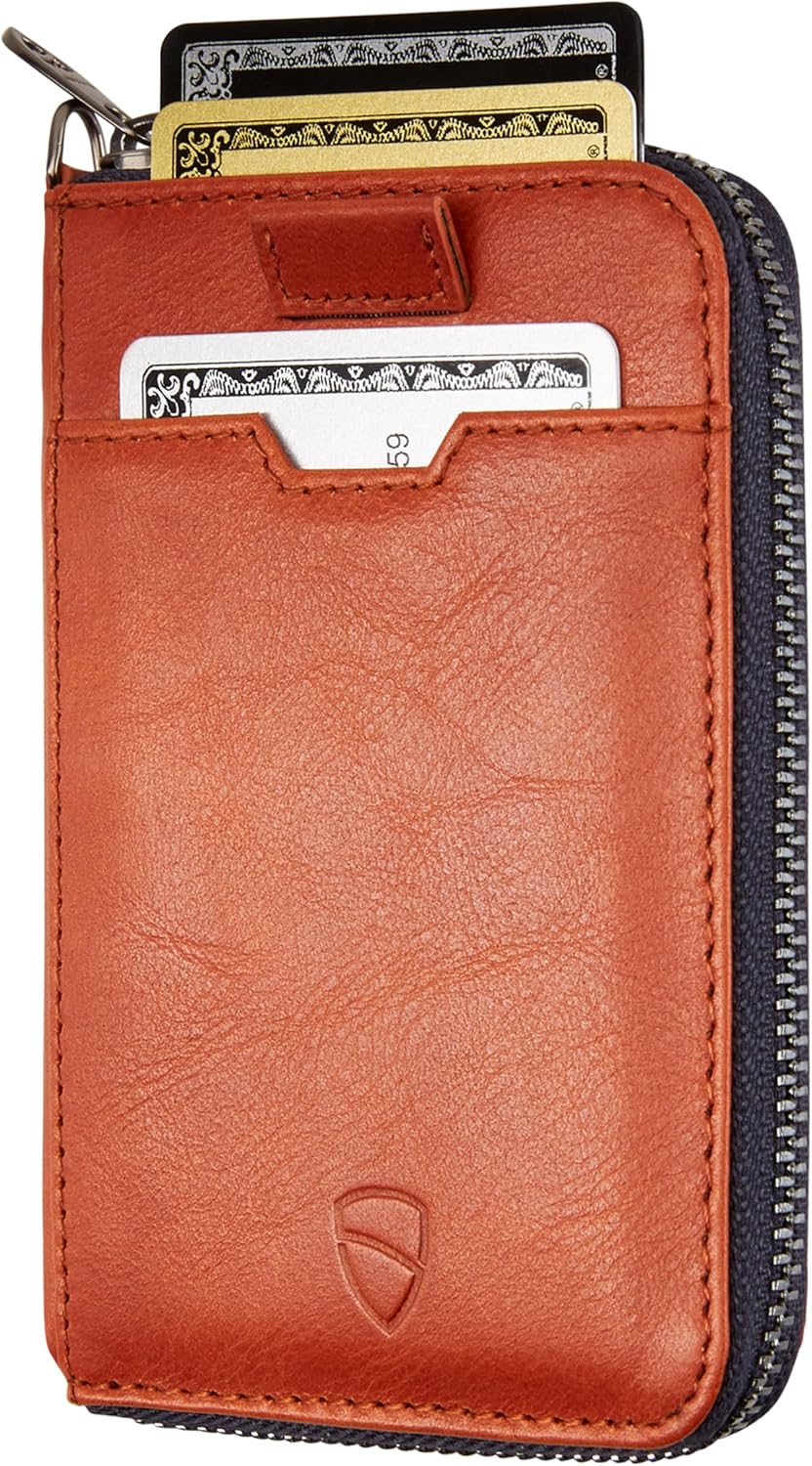 Vaultskin Notting Hill Slim Leather Wallet with RFID, Cognac