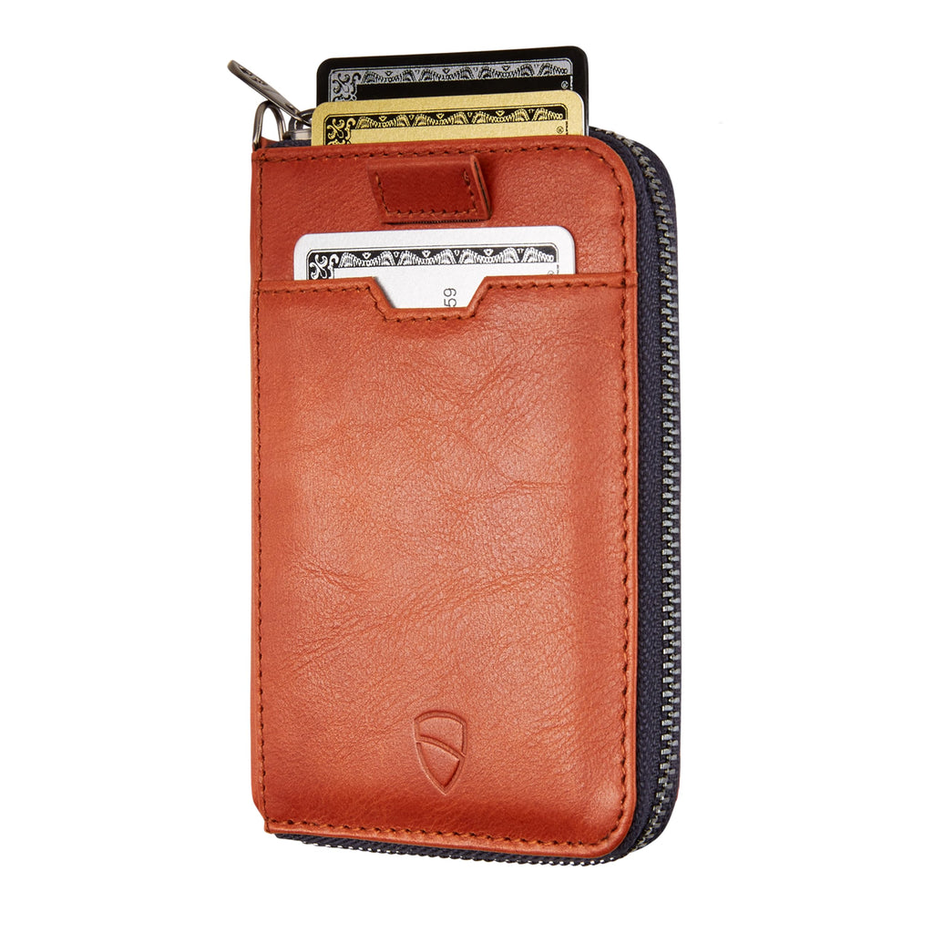 Vaultskin Notting Hill Slim Leather Wallet with RFID, Cognac