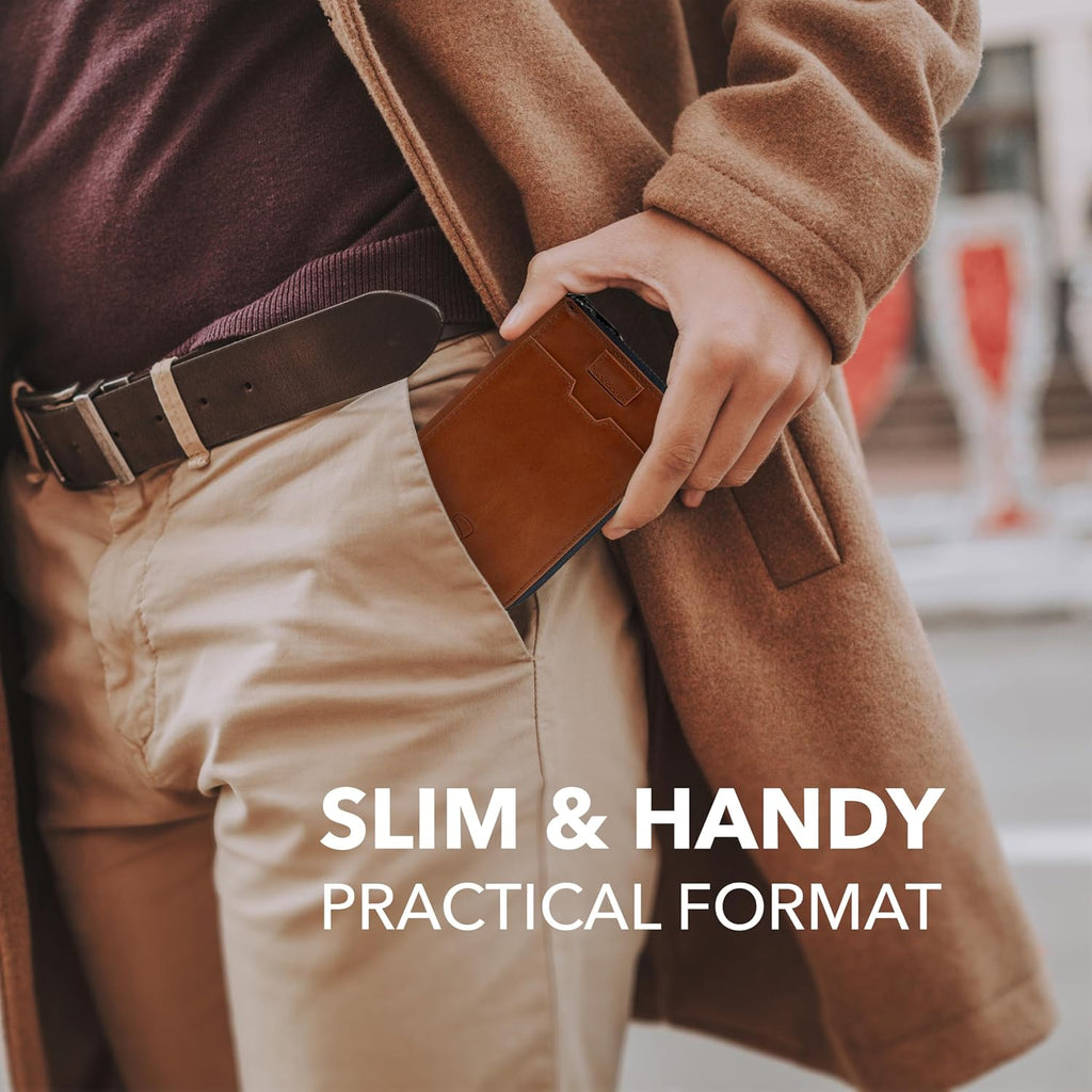 Vaultskin Notting Hill Slim Leather Wallet with RFID, Cognac