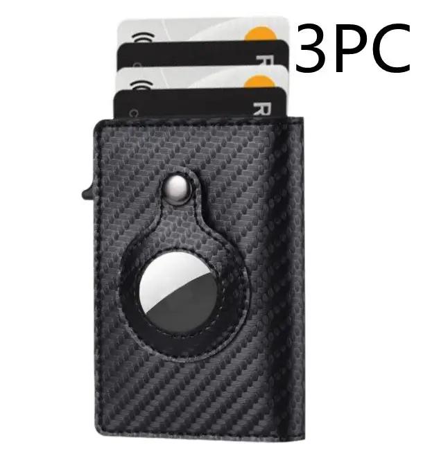 AirTag Wallet Anti Theft Bullet Card Bag Multi-functional Rfid Card Holder Men's Leather Slim Wallets For Airtag Air Tag by AuroreWear