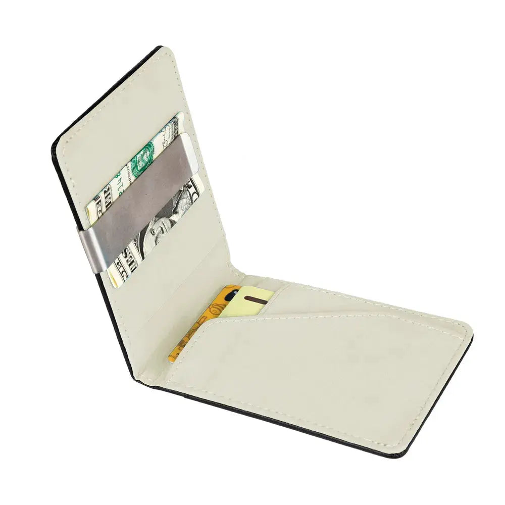 Unisex PU Leather Wallet RFID Blocking Slim Bifold Credit Card Holder With Money Clip by AuroreWear