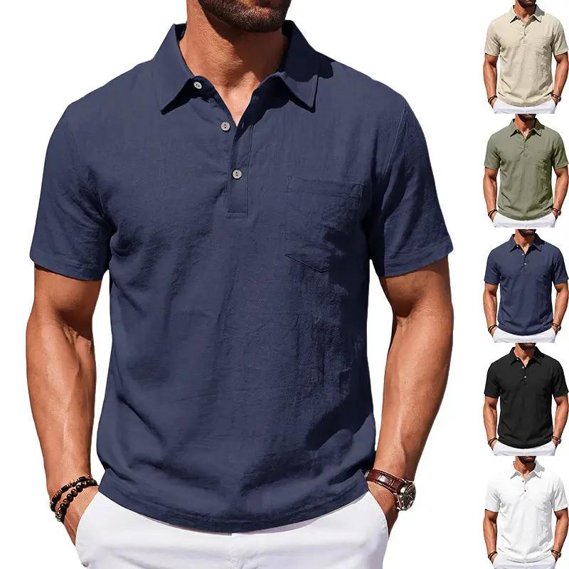 Men's Beach Linen Polo Shirt, Loose-Fit, Casual, Minimalist by AuroreWear