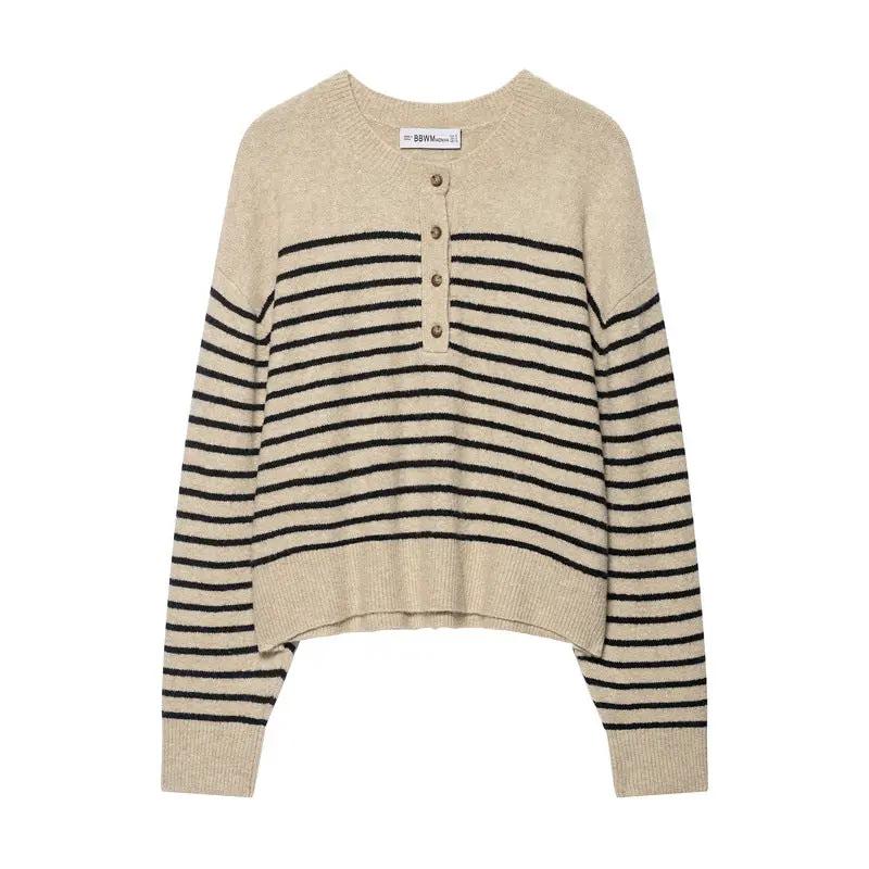 Loose Striped Sweater For Women by AuroreWear