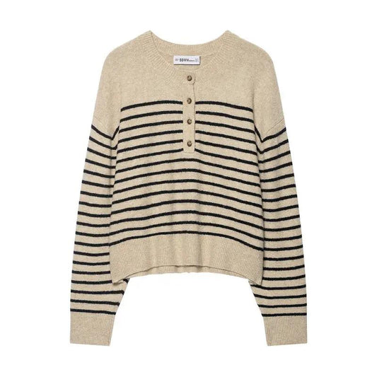 Loose Striped Sweater For Women by AuroreWear