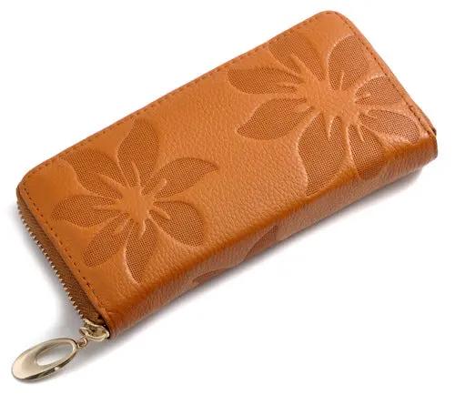AuroreWear Floral Embossed Leather Wallet by AuroreWear
